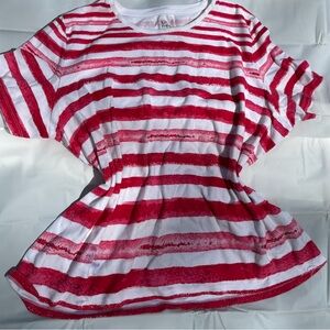 Kim Rogers Red and White Striped Top